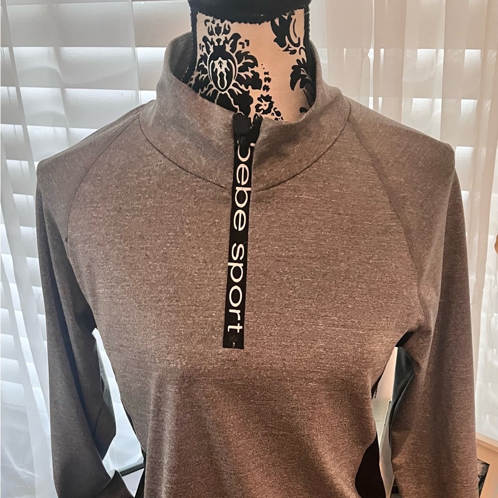 Gray Bebe Sport 3/4 zip